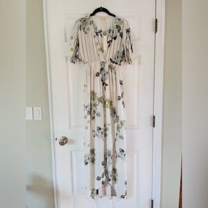 Lovestitch white and green Floral Maxi Dress